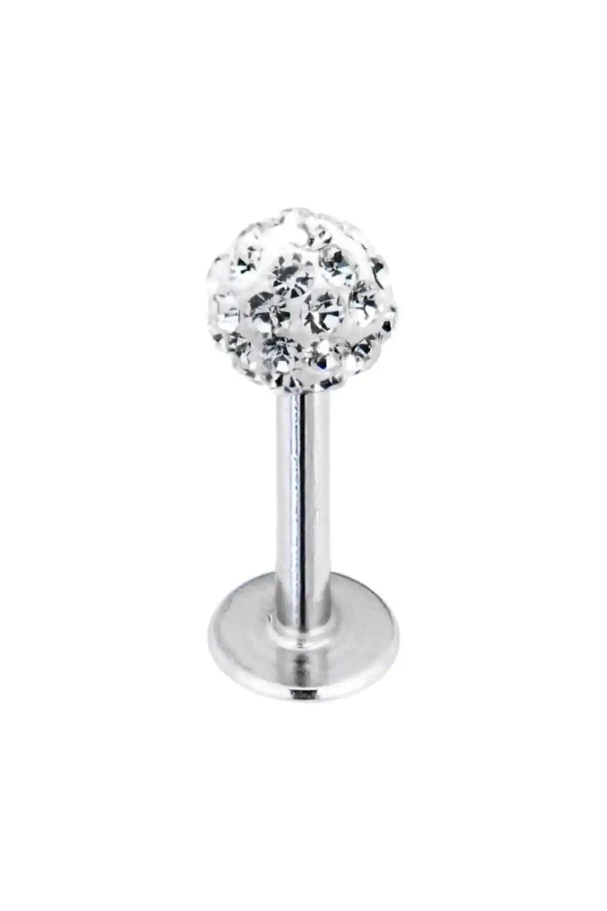 AyçaSilver Çok Taşlı Şambala Piercing: Dudak, Tragus ve Kulak İçin Şık Aksesuar