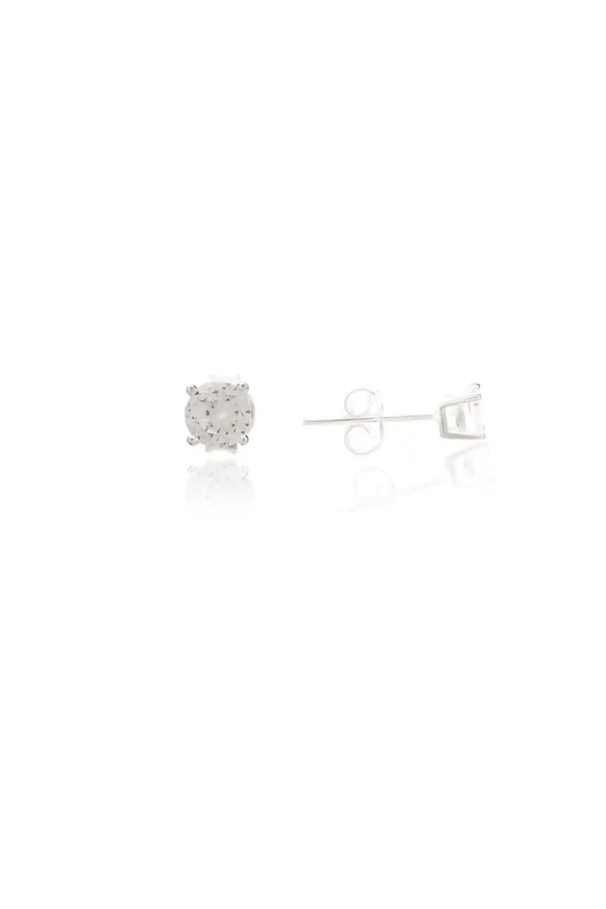 Bilsen Store 925 Ayar Gümüş Pırlanta Montürlü 4mm Taşlı Küpe Ürün Tanıtımı
