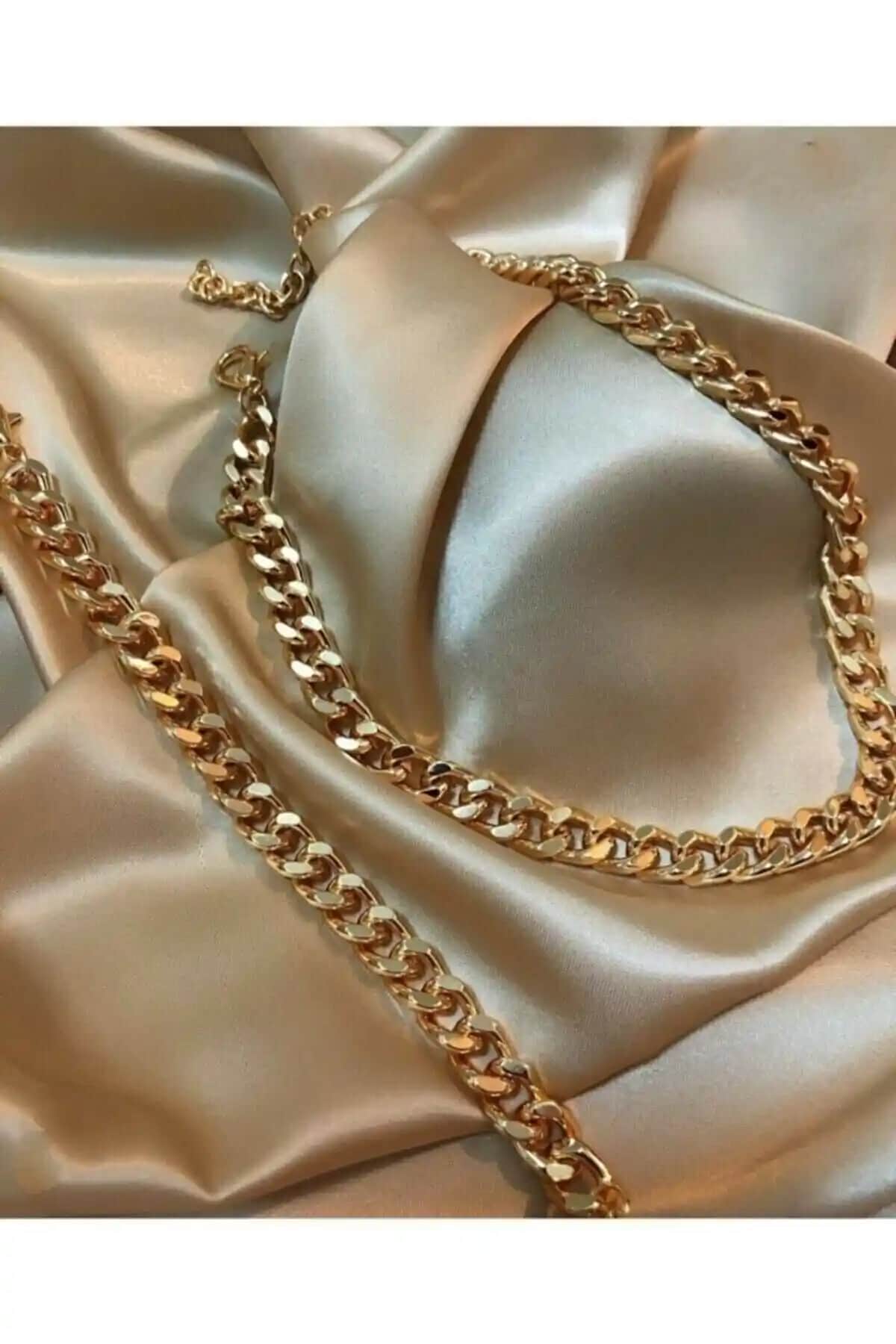 DGN Shoping Kadın Altın Zincirli Takı Seti Zarif ve Dayanıklı Tasarım