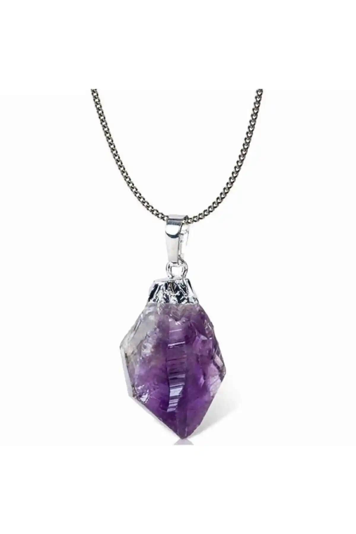 Doğal Ametist Taşı Kolye: Zarif Tasarım ve Enerji Dolu Doğallık