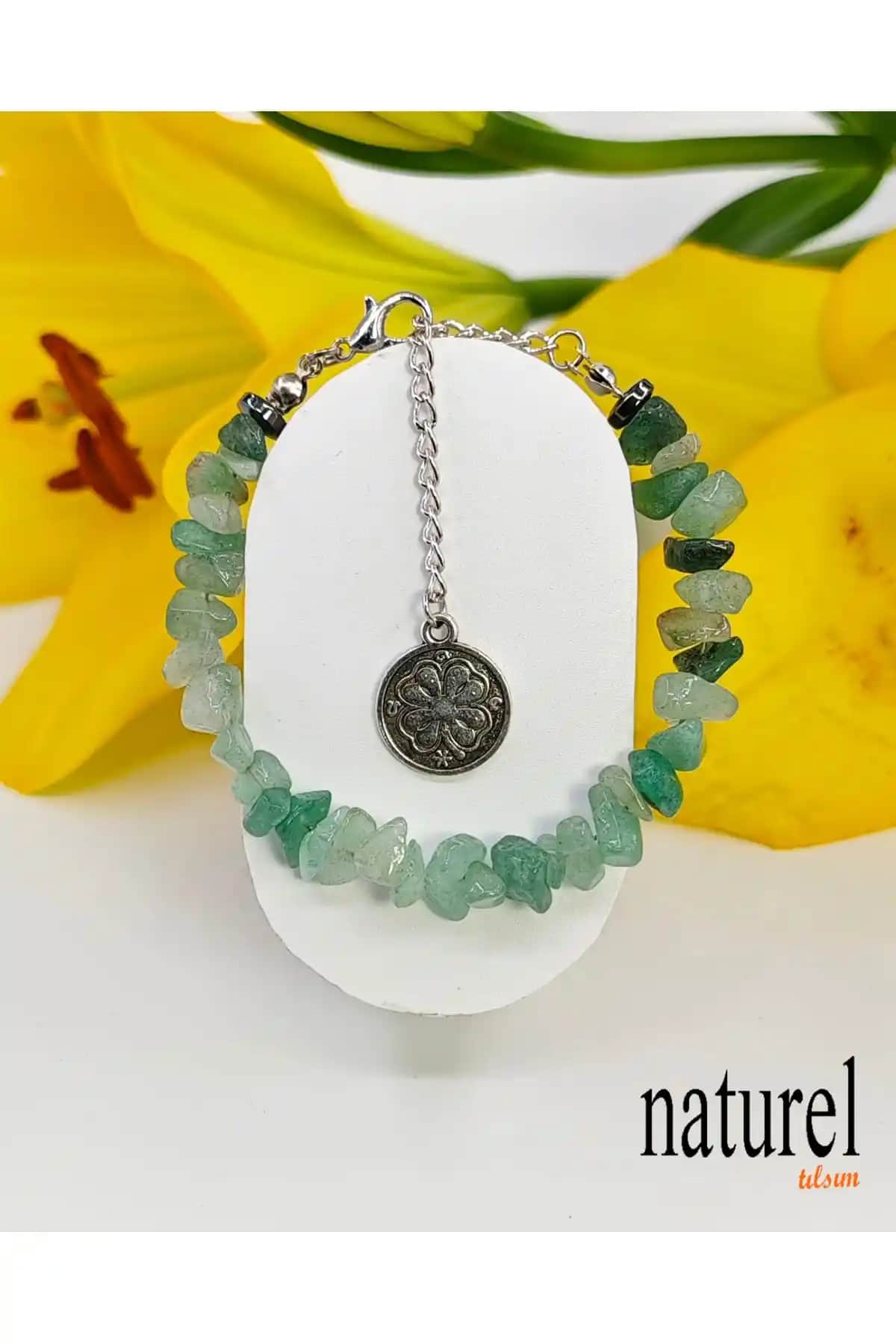 Doğal Aventurin Kırık Taş Lady Bileklik Şans ve Enerji Temasıyla Kadın Aksesuarı