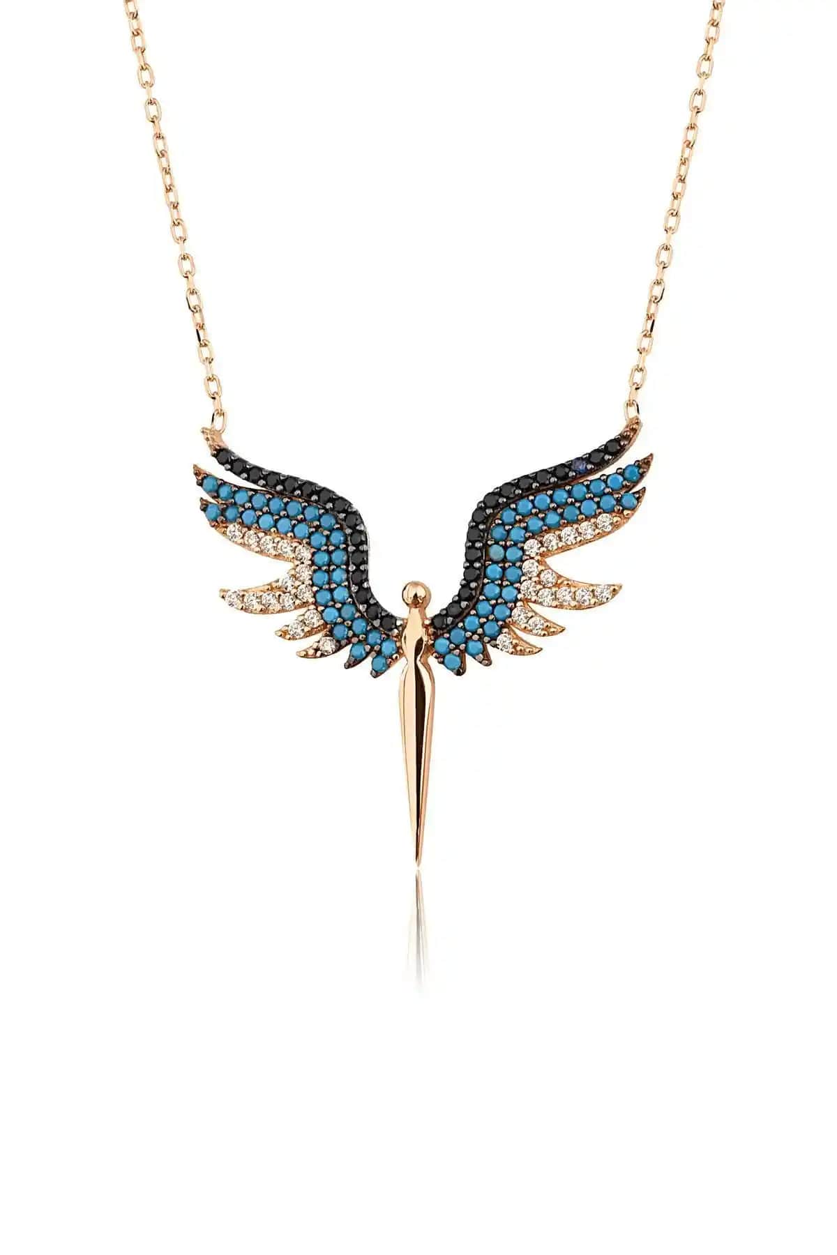 Elika Silver Kadın Melek Model Zirkon Taşlı 925 Ayar Gümüş Kolye: Zarif ve Dayanıklı Tasarım