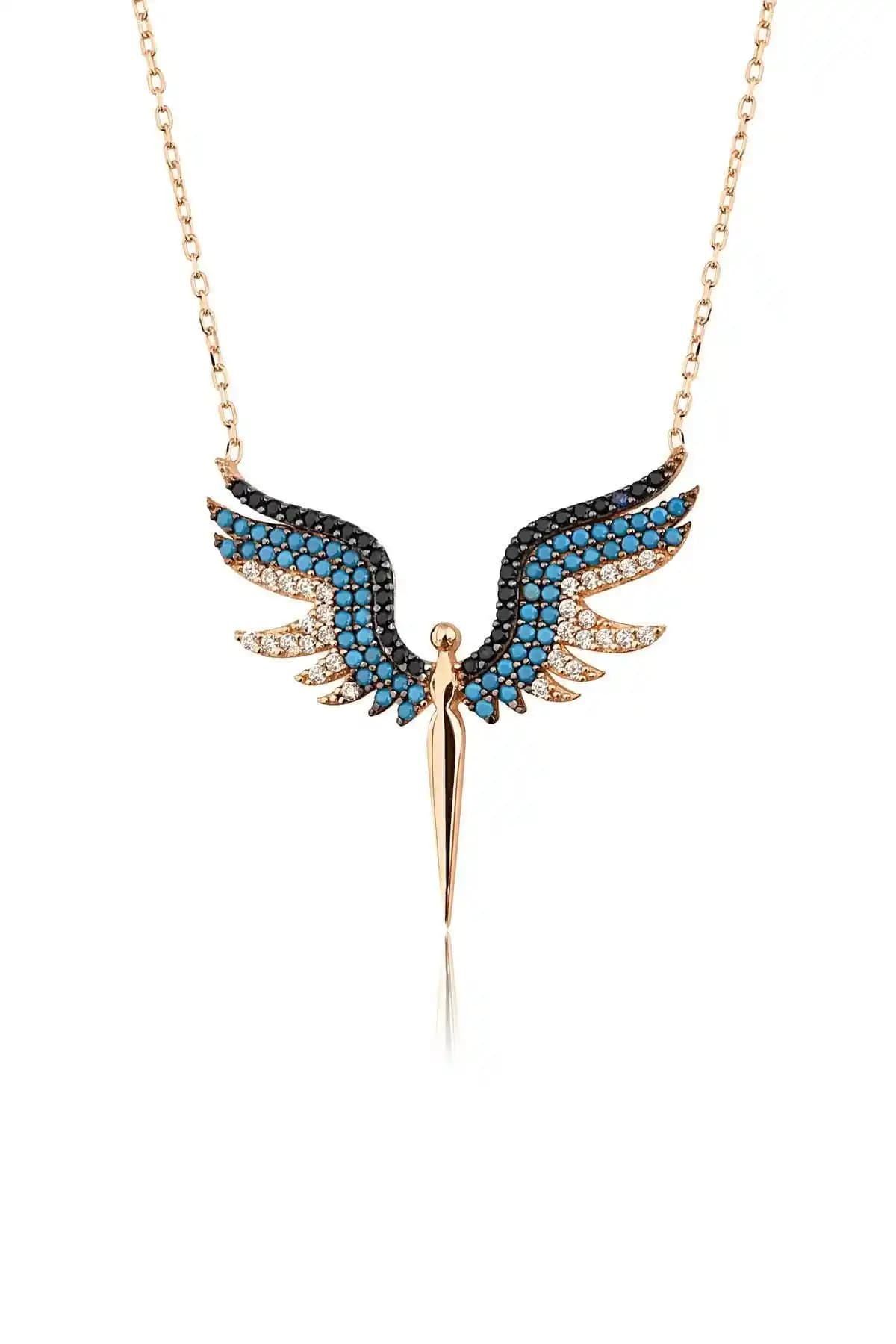 Elika Silver Kadın Melek Model Zirkon Taşlı 925 Ayar Gümüş Kolye: Zarif ve Dayanıklı Tasarım