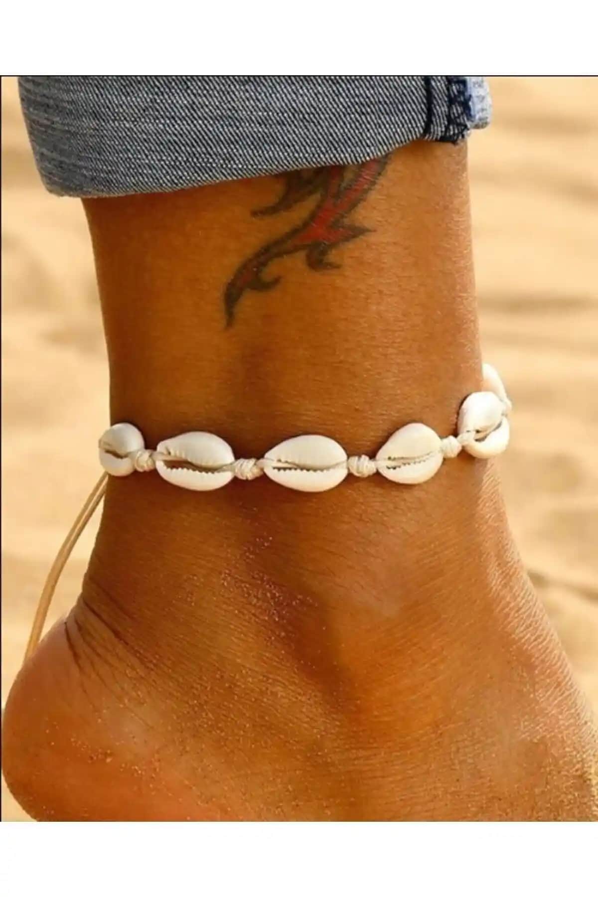 Ephesus Yeni Sezon Deniz Kabuğu Ayak Halhalı Doğal Şıklık ve Rahatlık Sunar