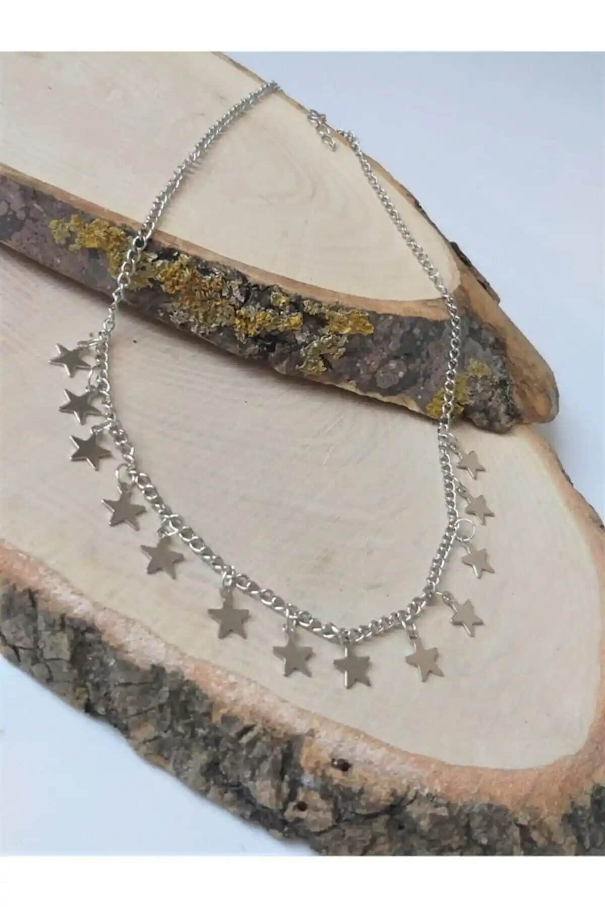 FullControl Çoklu Yılz Kolye Gümüş Renk Zarif ve Şık Tasarımıyla Günlük ve Özel Kullanım İçin