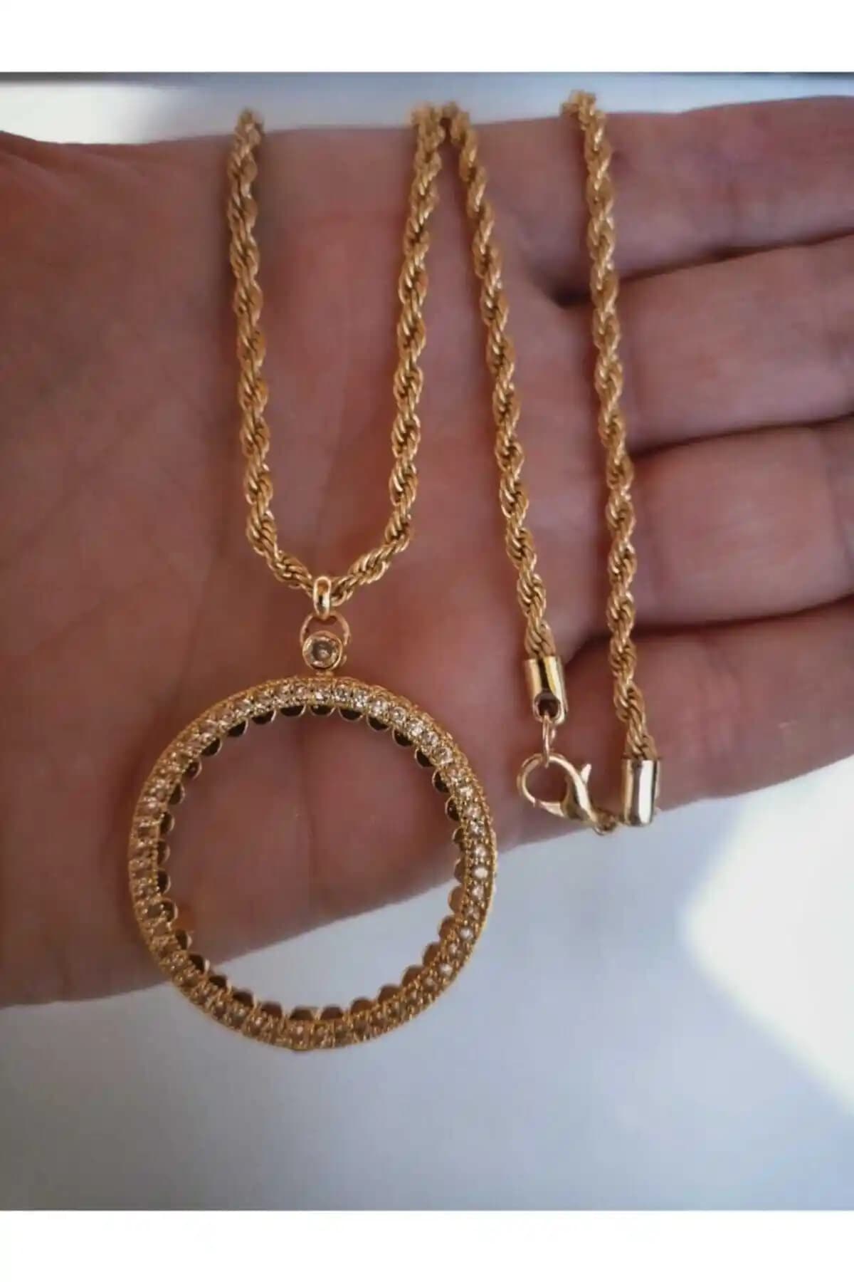 GEZERGOLD 22 Ayar Altın Kaplama Tam Altın Kolye Çerçevesi Zarif ve Şık Tasarımıyla Öne Çıkıyor