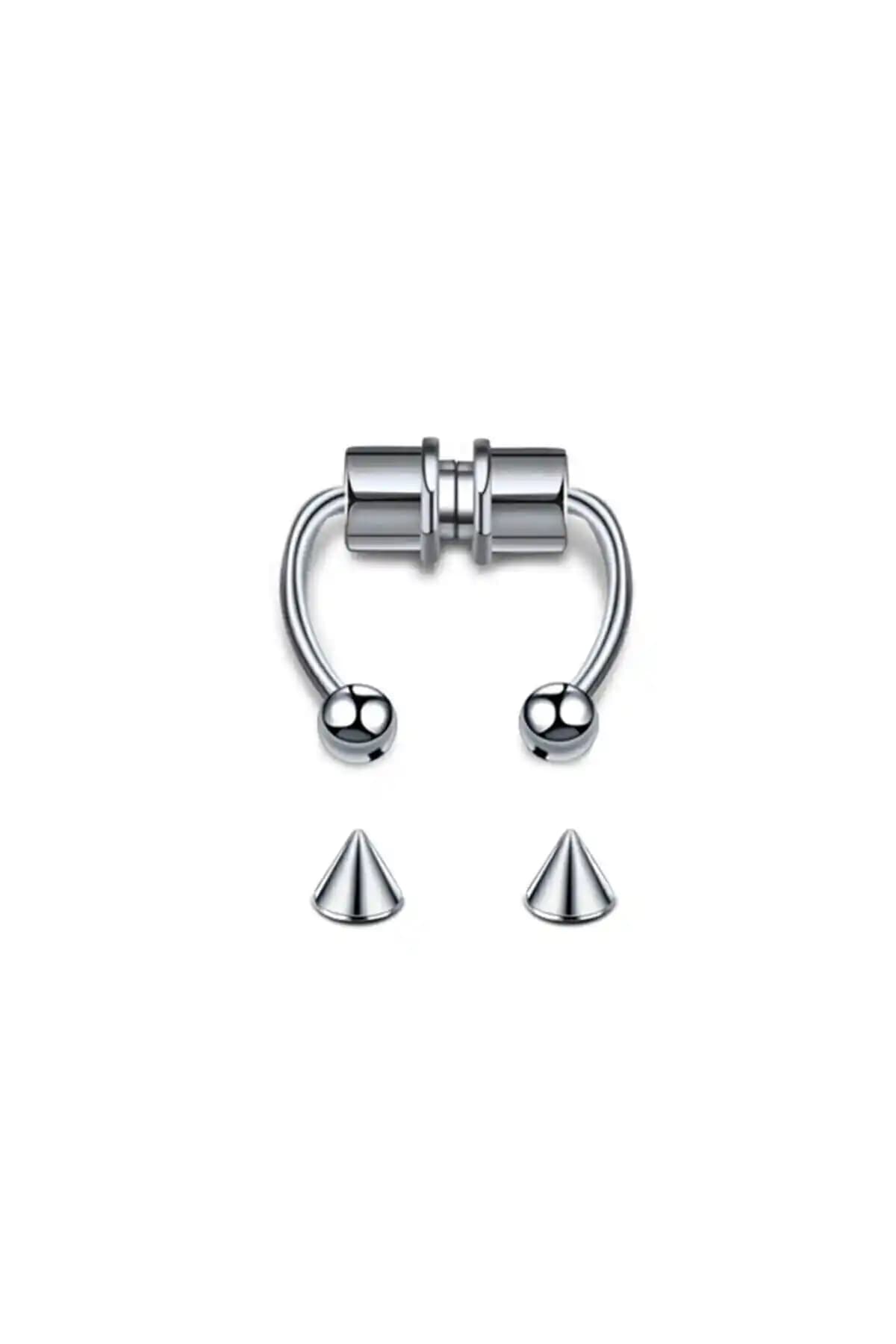 Gri Paslanmaz Çelik Mıknatıslı Fake Septum Piercing ve Jaida Moda Burun Halkası Karşılaştırması