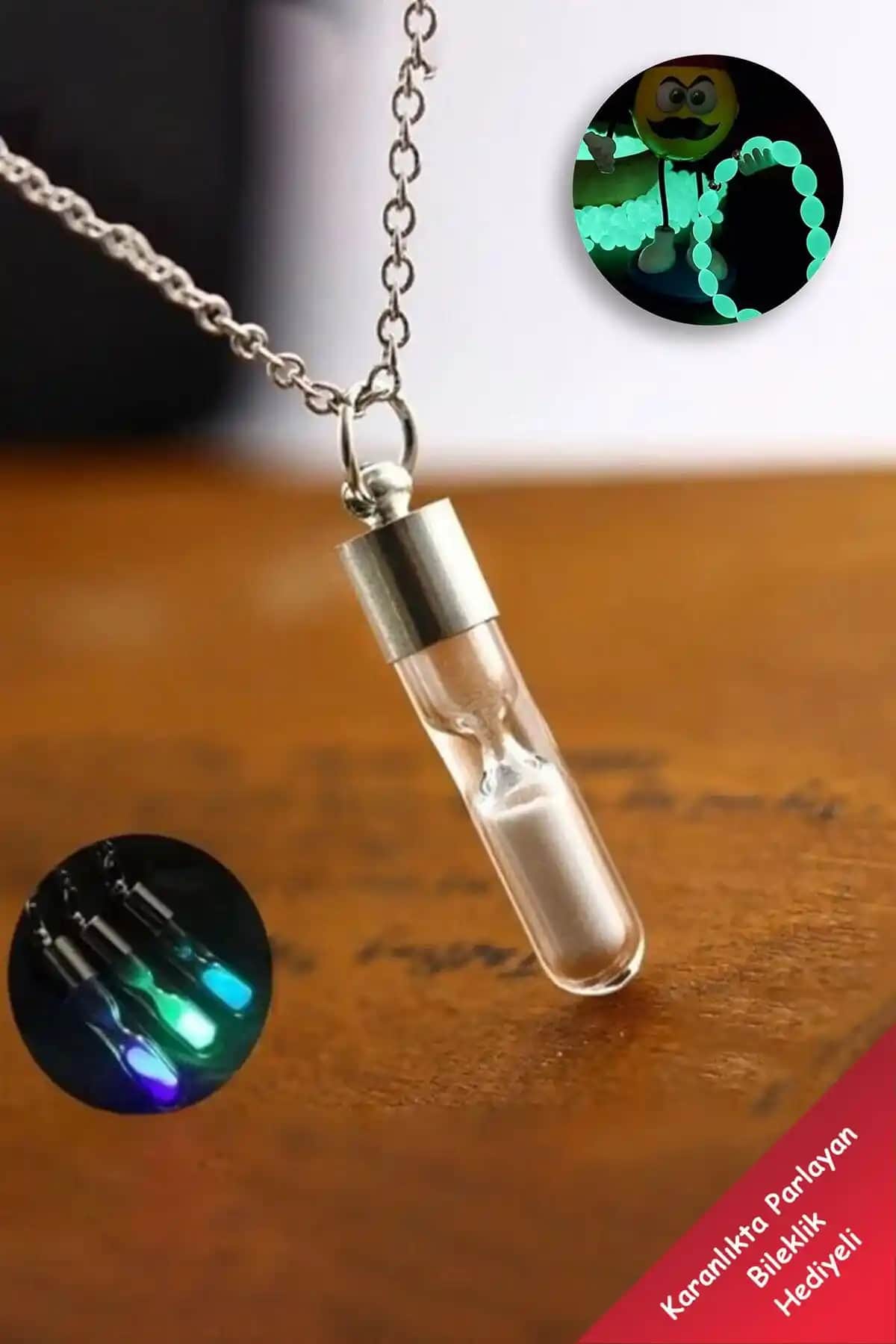 Karanlıkta Parlayan Neon Kum Saati Kolye: Estetik ve Çok Yönlü Dekoratif Takı