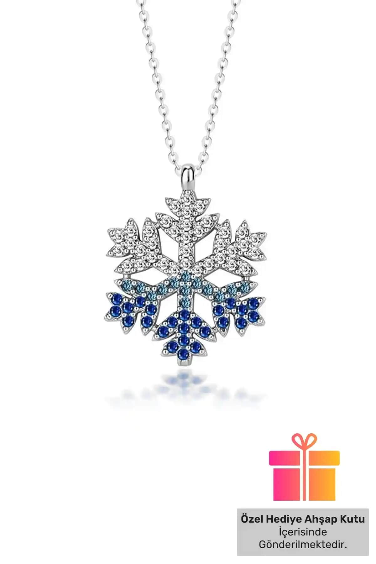 Lucente Jewellery Kar Tanesi Kolye 925 Ayar Gümüş ve Zirkon Taşlı Şık Tasarım