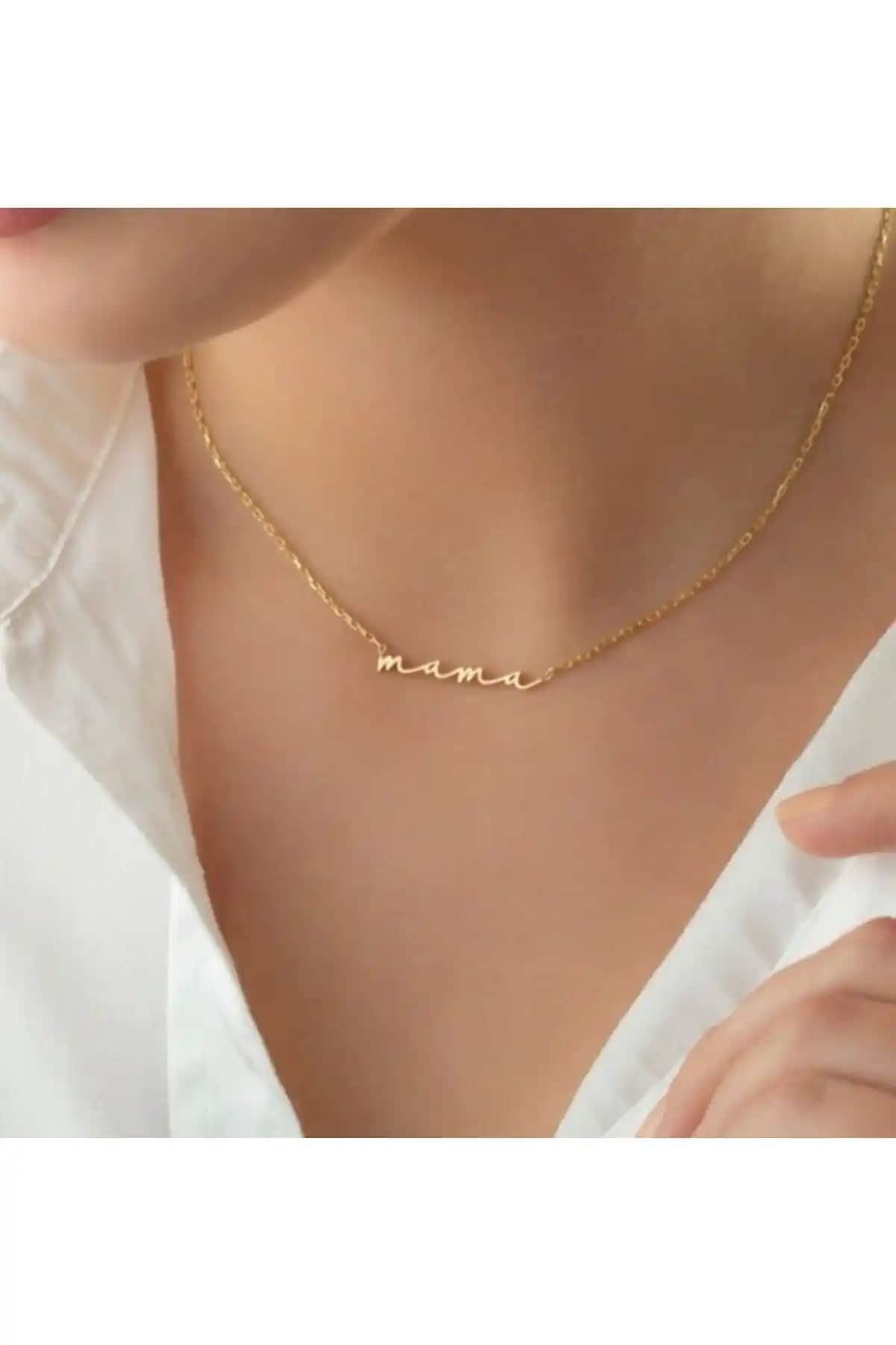 Moria Silver Mama Kolye 925 Ayar Gümüş ve Doğal Taş Detaylarıyla Zarif Takı Seçeneği