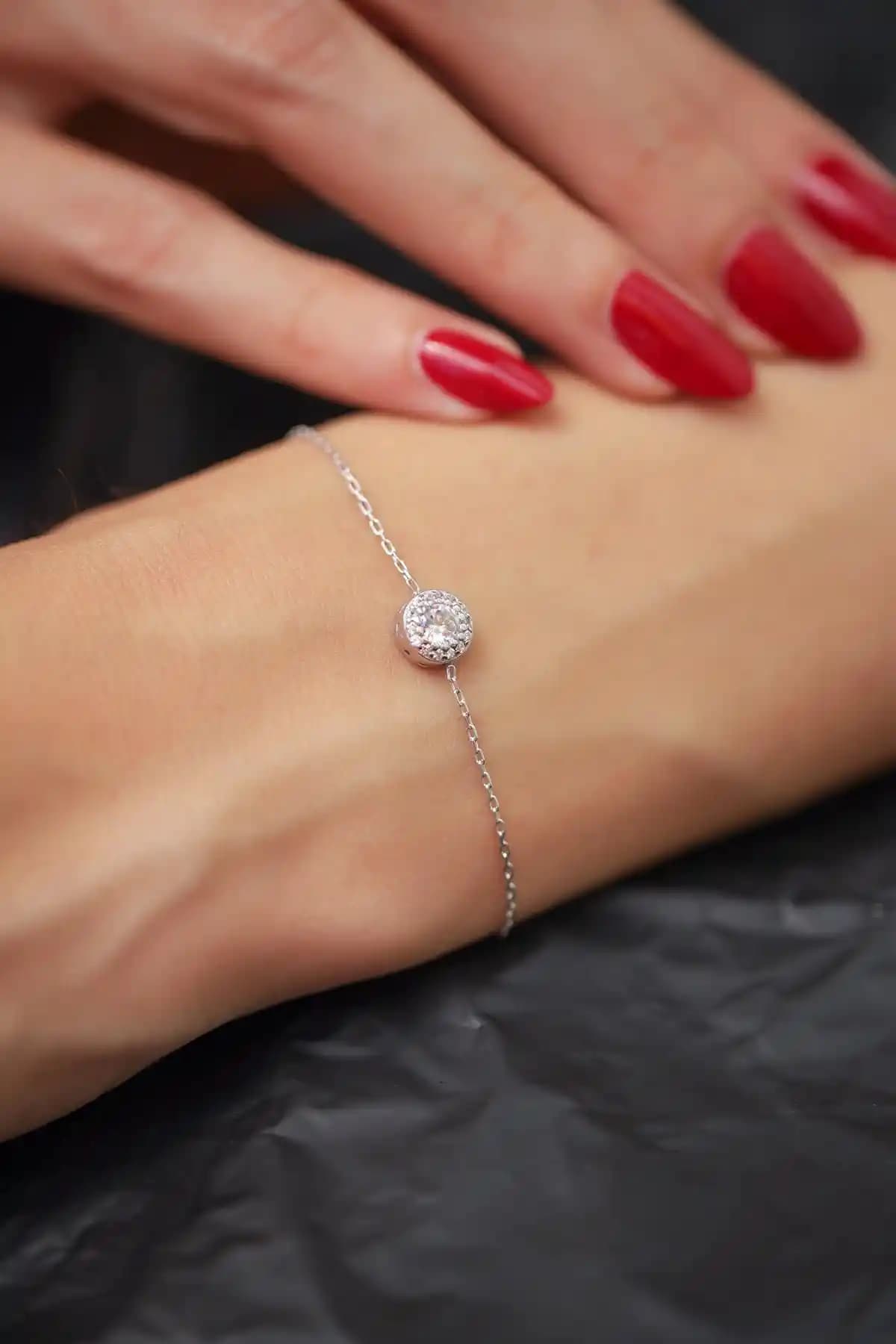 Ninova Silver Zirkon Taşlı 925 Ayar Gümüş Kaplama İtalyan Bileklik