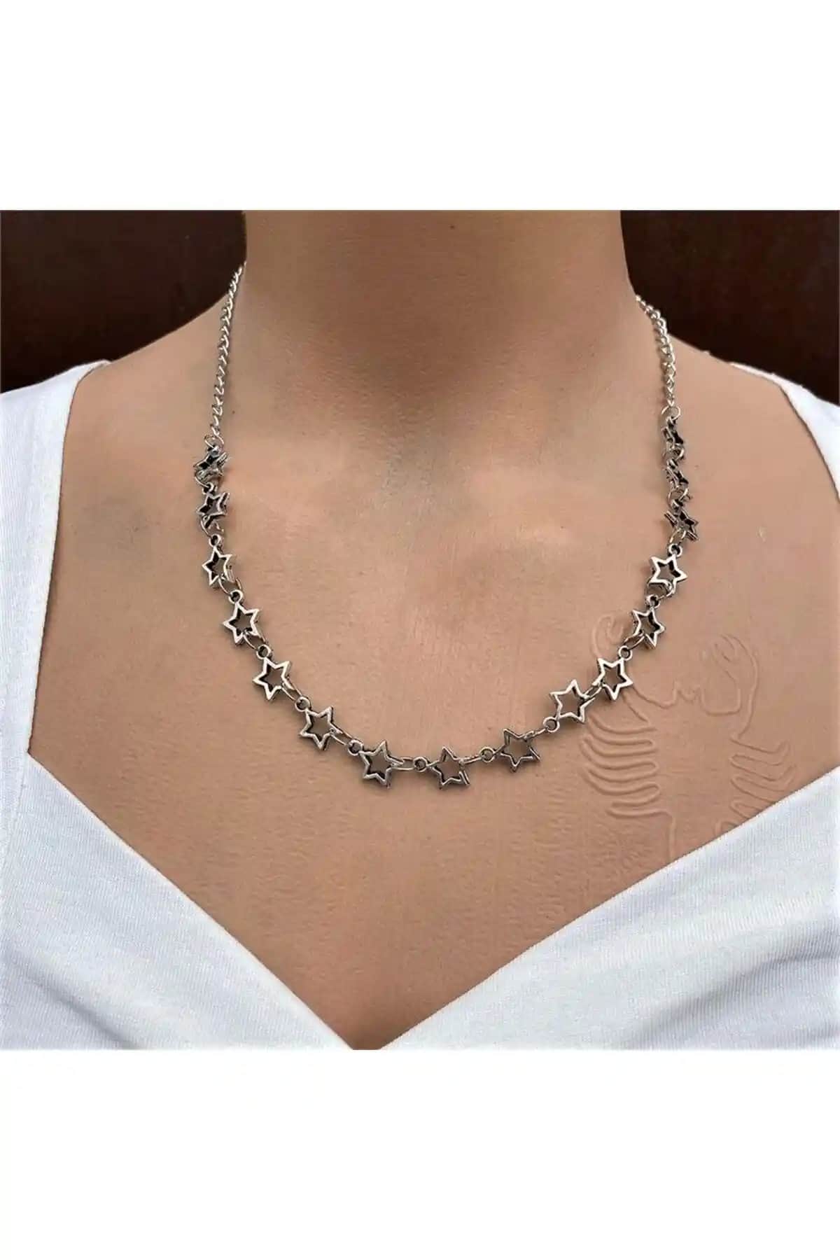 Oldskoolbutik Yeni Yıldızlar Kolye Modern ve Şık Tasarım ile Günlük Kullanım İçin Uygun