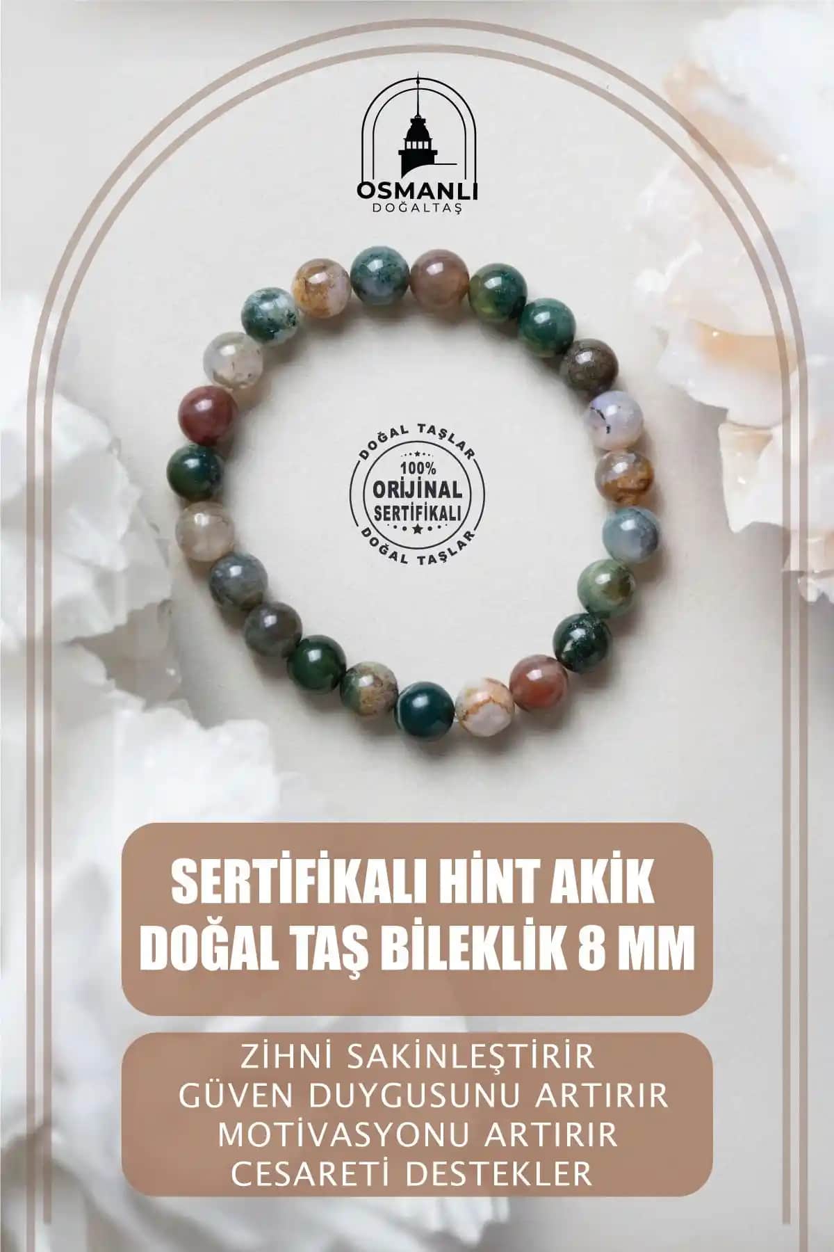 Osmanlı Doğal Taş Sertifikalı Hint Akik Bileklikleri Enerji ve Denge Sağlar