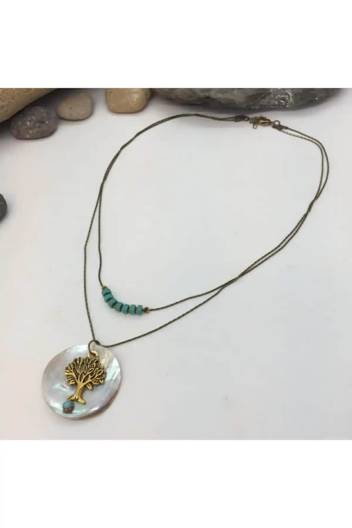 Porsuk Alternatif El Yapımı Hayat Ağacı Sedef Kolye: Doğal ve Özgün Takı Tasarımı