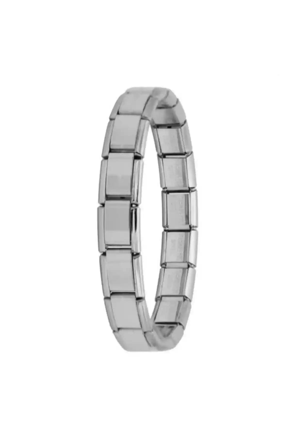 RoseCo00 Çelik Yazısız İtalyan Charm Bileklik Modern ve Dayanıklı Tasarım