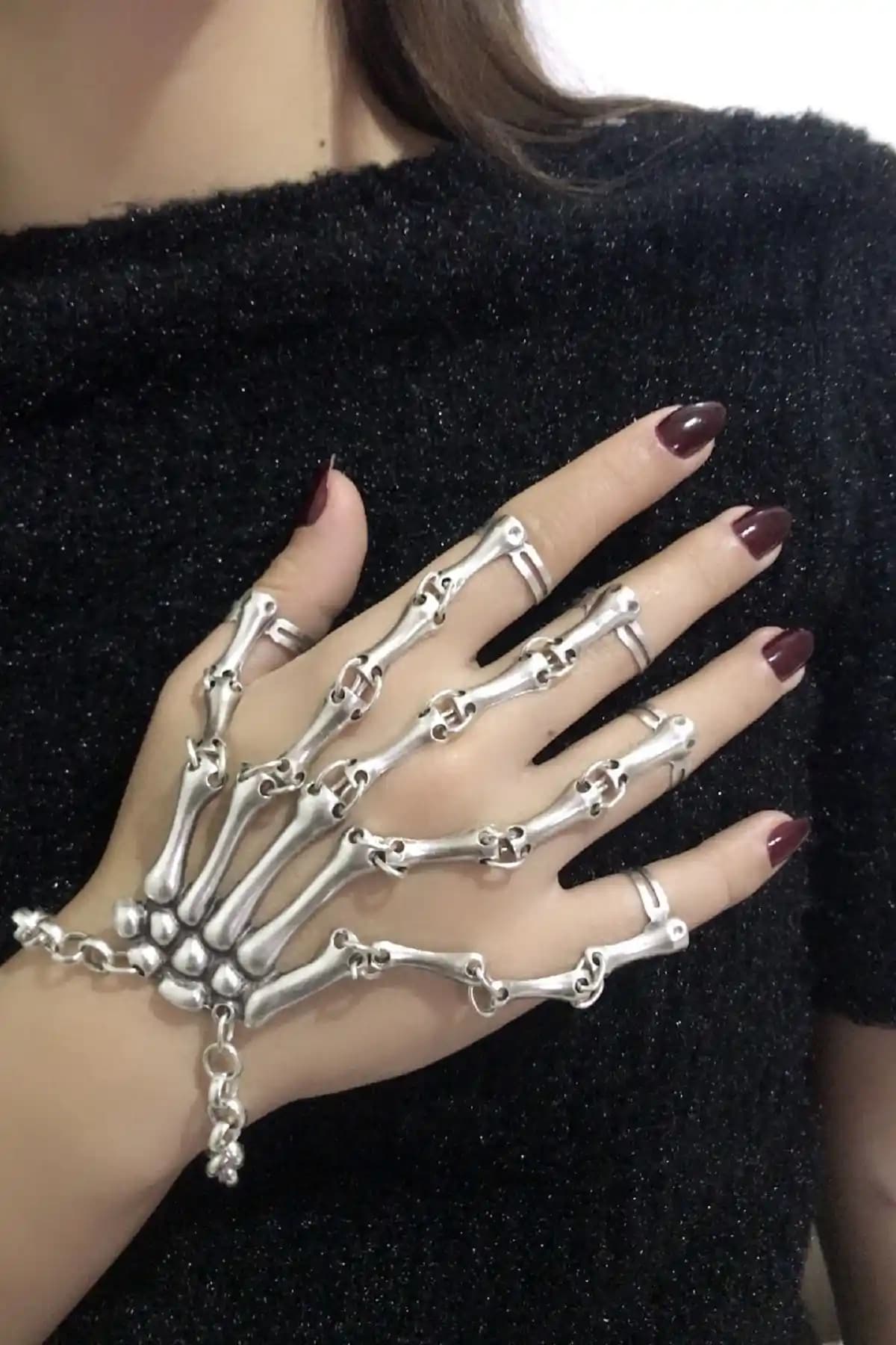 S4S Gümüş Kaplama El Şahmeranı Modern ve Dayanıklı Günlük Aksesuar Seçeneği