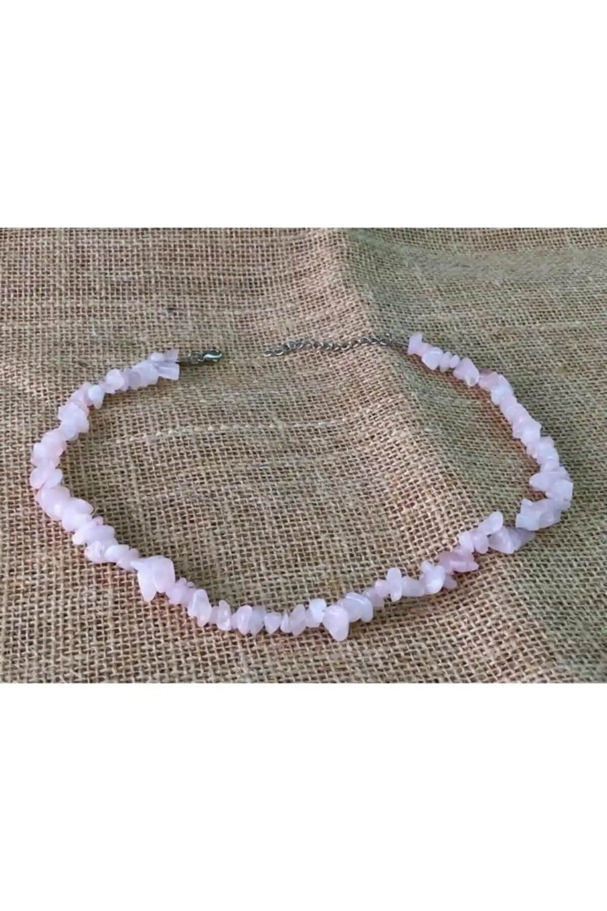 SARRAF Doğaltaş Pembe Kuvars Kolyeleri Günlük ve Özel Kullanım İçin Uygun