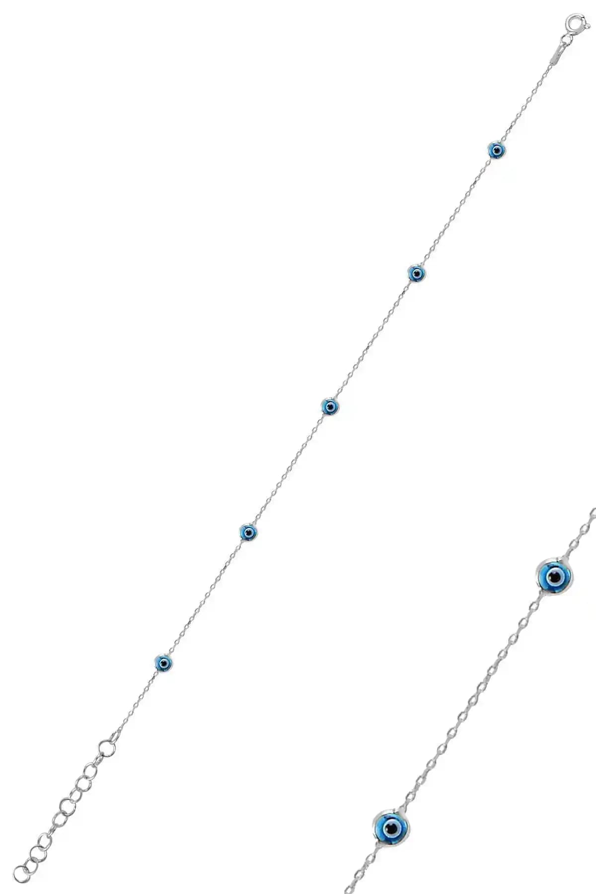 Söğütlü Silver Gümüş Rodyum Kaplamalı Nazar Halhalı Modern Takı Tasarımı