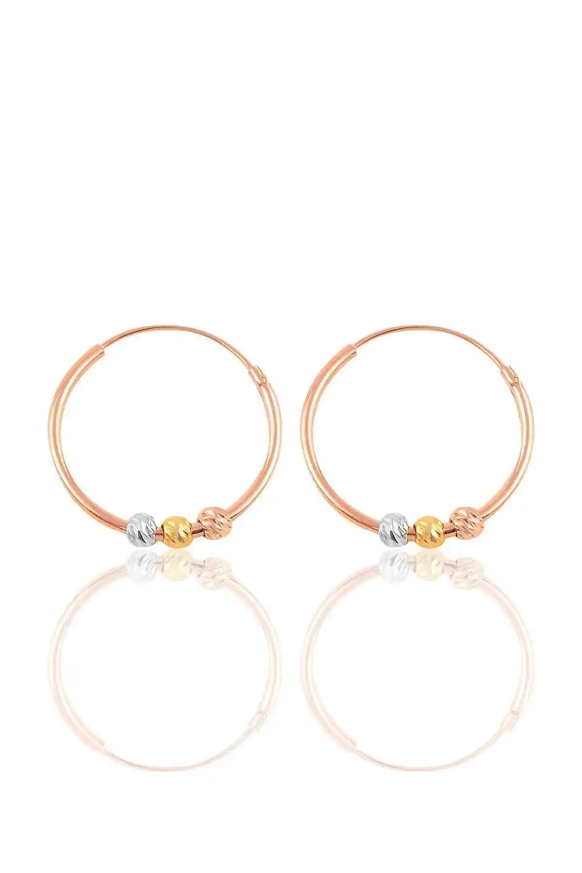 Söğütlü Silver Pembe Renkli 18 mm Doricalı Halka Küpe Şıklık ve Zarafet İçin Uygun