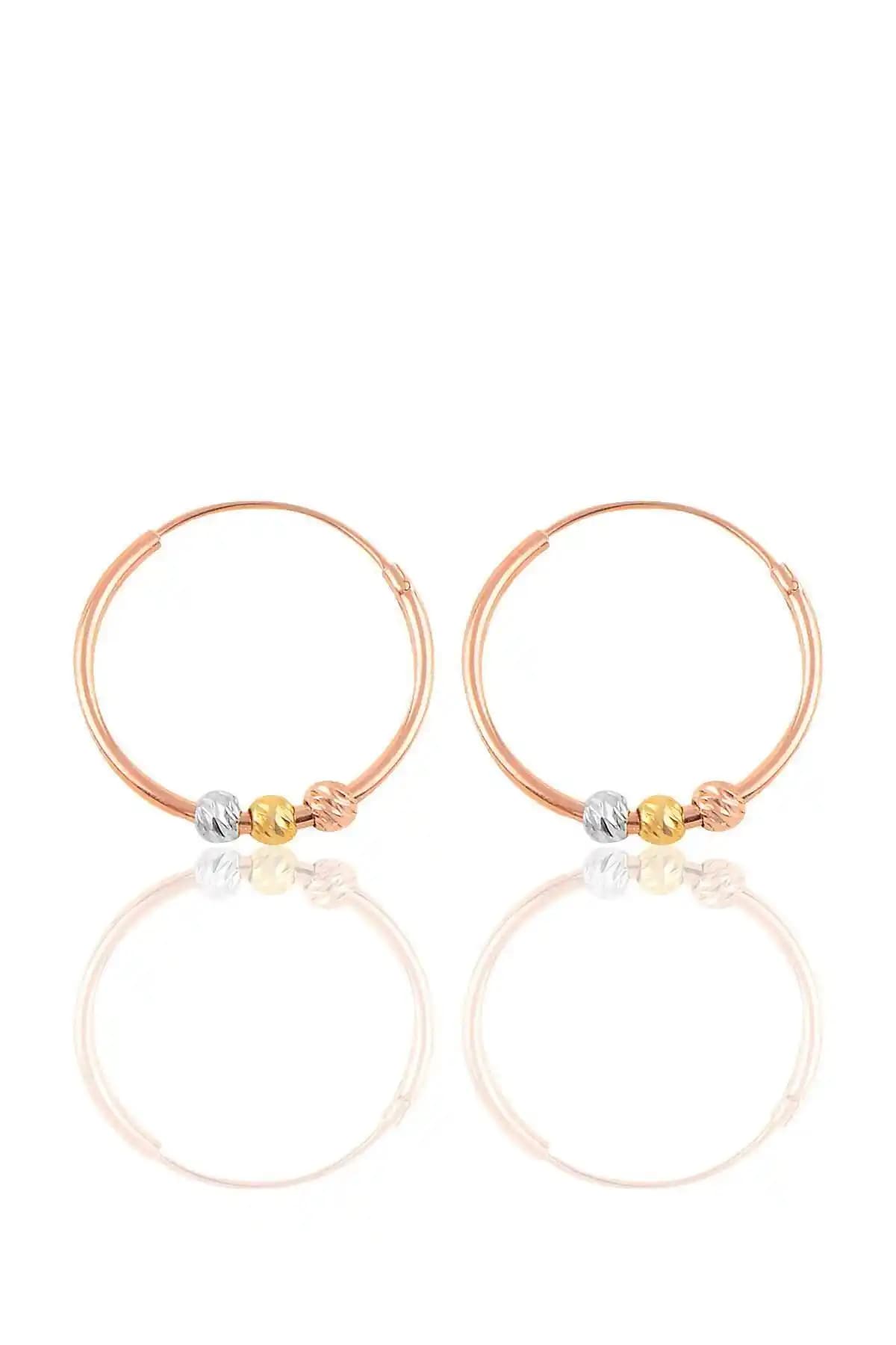 Söğütlü Silver Pembe Renkli 18 mm Doricalı Halka Küpe Şıklık ve Zarafet İçin Uygun