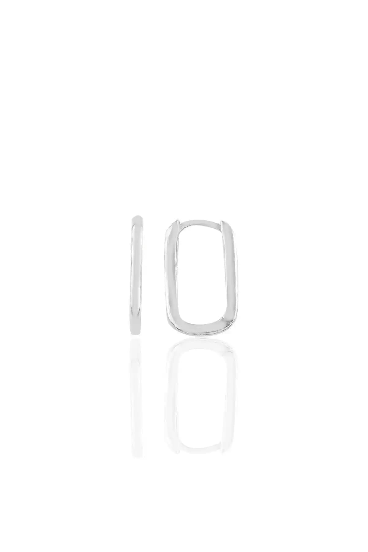 Söğütlü Silver Rodyum Kaplı 17 mm Sade Modern Gümüş Küpe - Zarif ve Dayanıklı Tasarım