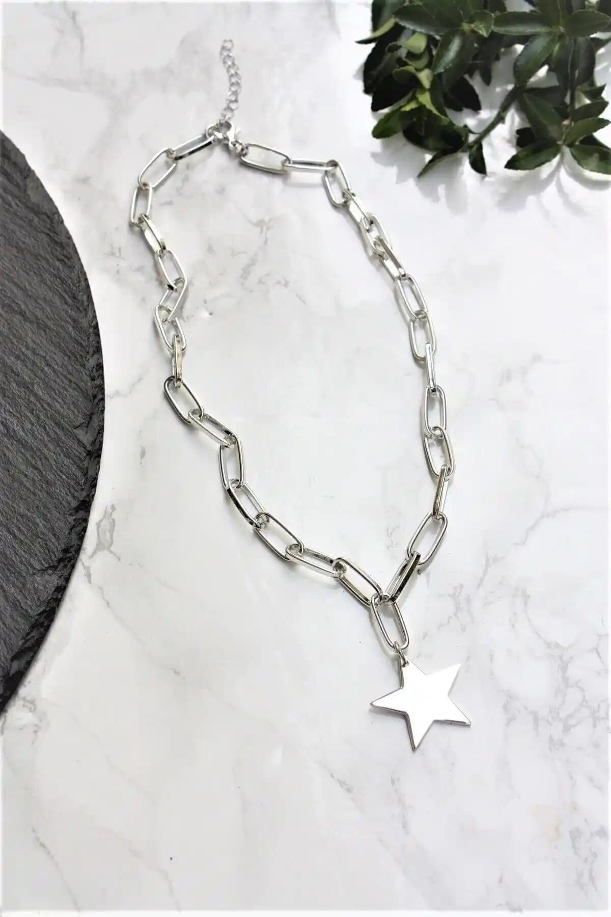 X-Lady Accessories Kalın Zincirli Gümüş Kolye Şık ve Dayanıklı Tasarım