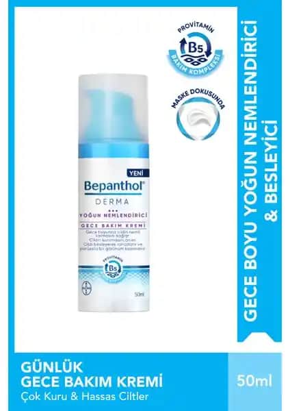 Bepanthol Derma Yoğun Nemlendirici Gece Bakım Kremi ile Cilt Bakımınızı Güçlendirin