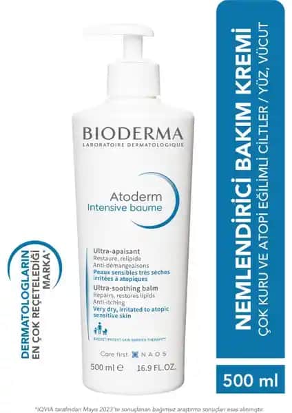 Bioderma Atoderm Intensive Balm 500 ml: Kuru ve Atopik Ciltler İçin Etkili Nemlendirici