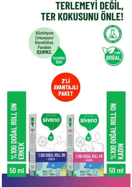 Siveno %100 Doğal Roll On Deodorant: Doğal ve Etkili Ter Kokusuna Son