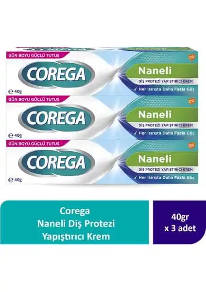 Corega Süper Protez Yapıştırıcı Krem: Güçlü Tutuş ve Ferah Naneli Aromayla Gün Boyu Konfor