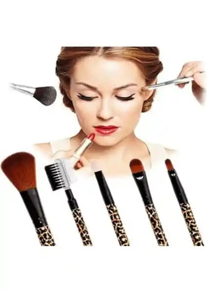 Evvano 5 Parça Makyaj Fırça Seti Profesyonel ve Pratik Kullanım İçin Uygun