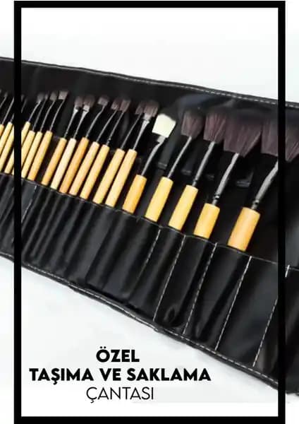 İzla Izla Bambu Makyaj Fırça Seti 24 Parça Profesyonel ve Çevre Dostu Tasarım