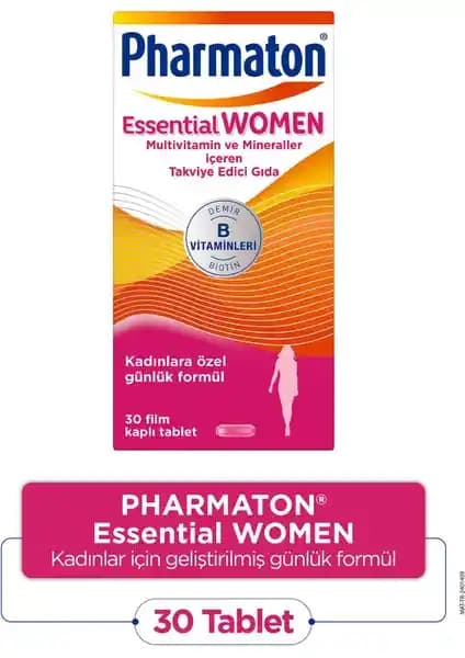 Kadınlar İçin Günlük Vitamin ve Mineral Takviyesi Pharmaton Essential Women 30 Tablet