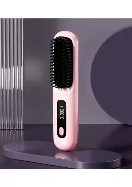 Pluzz Şarjlı ve Taşınabilir İyonik Saç Şekillendirici ve Düzleştirici Fön Tarağı