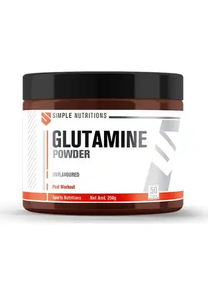 Simple Nutritions Glutamine Unflavoured 250g Sporcular ve Sağlıklı Yaşam İçin Yüksek Kaliteli Amino Asit Takviyesi