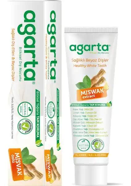 Agarta Doğal Misvak Özlü Diş Macunu: Bitkisel ve Ferahlatıcı Ağız Bakımı İçin İdeal Seçim