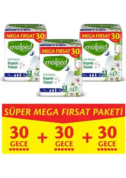 Molped Pure&Soft Gece Süper Mega Paketi ile Doğal ve Rahat Kullanım