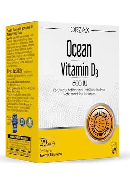 Ocean Vitamin D3 600 IU Sprey ile Kış Aylarında D Vitamini Eksikliğinizi Giderin