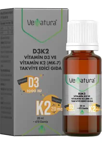 VeNatura D3K2: Vitamin D3 ve K2 Damla ile Bağışıklığınızı ve Kemiklerinizi Güçlendirin