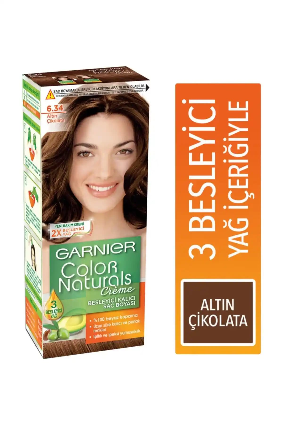 Garnier Color Naturals 6.34 Altın Kumral Saç Boyası: Doğal ve Parlak Renk Seçeneği