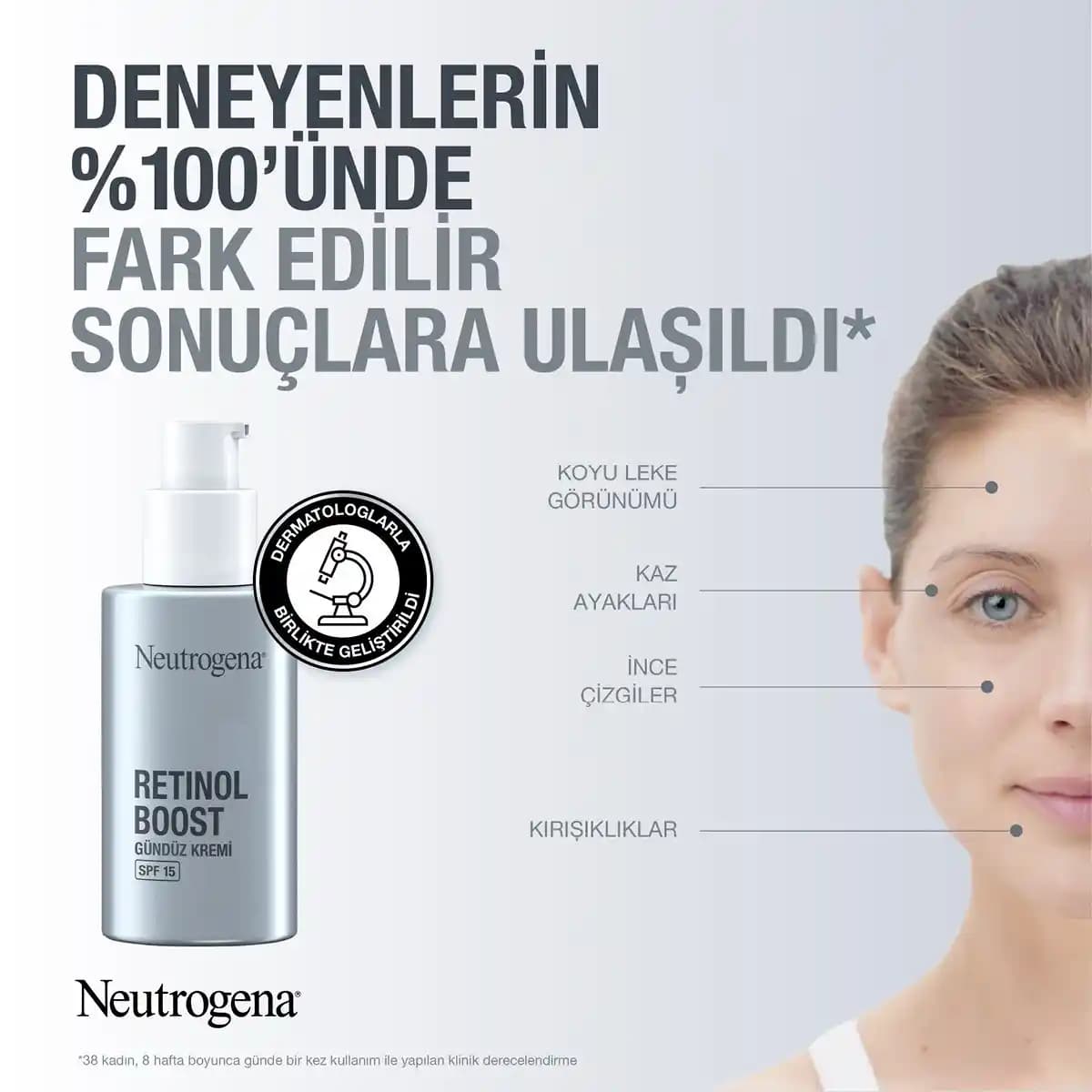 Neutrogena Retinol Boost Yaşlanma Karşıtı Gündüz Kremi SPF15 ile Cilt Koruma ve Gençleştirme