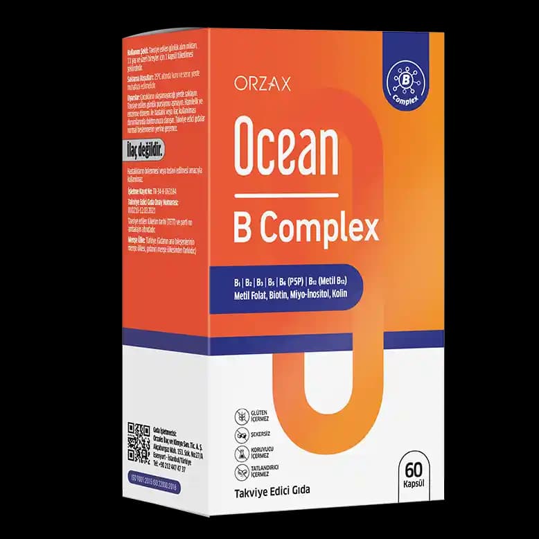 Ocean B Complex: Cilt, Saç ve Enerji Sağlığı İçin B Vitamini Kompleksi Destek