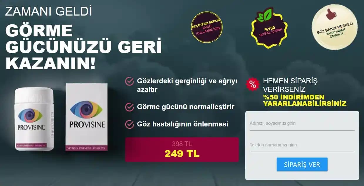 Provisine ile Göz Sağlığınızı Destekleyin: Görme Kalitesini Artıran Takviye Ürün