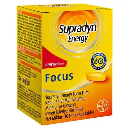 Supradyn Energy Focus: Enerji ve Zihinsel Odaklanma İçin Dengeli Vitamin ve Mineral Takviyesi