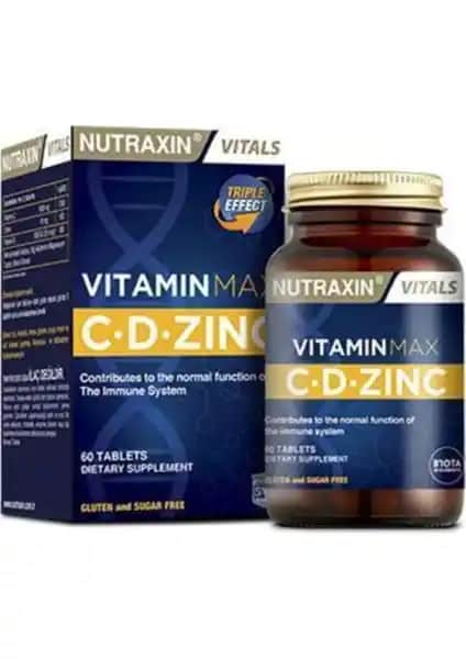 Nutraxin Vitamin Max C D Çinko 60 Tablet: Sağlıklı Yaşam İçin Destekleyici Takviye