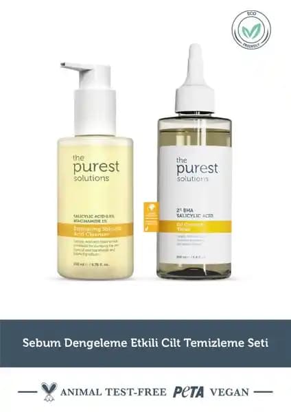 The Purest Solutions Sebum Dengeleme Cilt Temizleme Seti ile Yağlı Cilt Bakımı