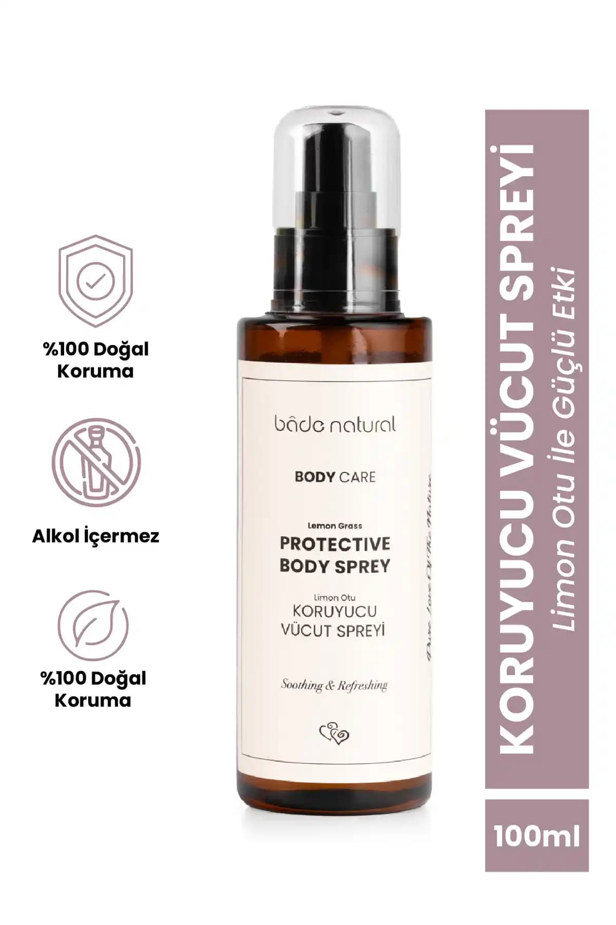 Bade Natural Limon Otu Koruyucu Vücut Spreyi 100 ml - Doğal ve Etkili Cilt Koruması