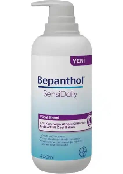 Bepanthol Sensidaily Vücut Kremi 400 ml: Kuru ve Hassas Ciltler İçin Günlük Nemlendirme