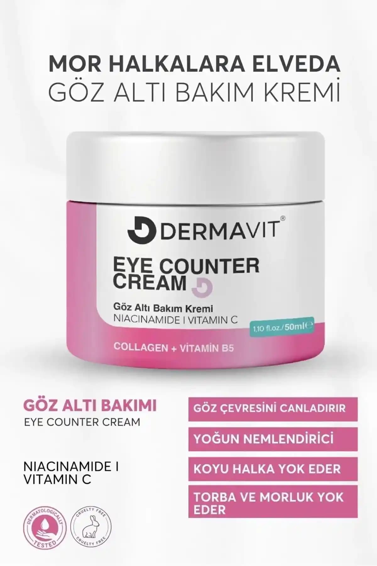 Dermavit Göz Altı Torbası ve Morluk Karşıtı Aydınlatıcı Bakım Kremi 50 ml