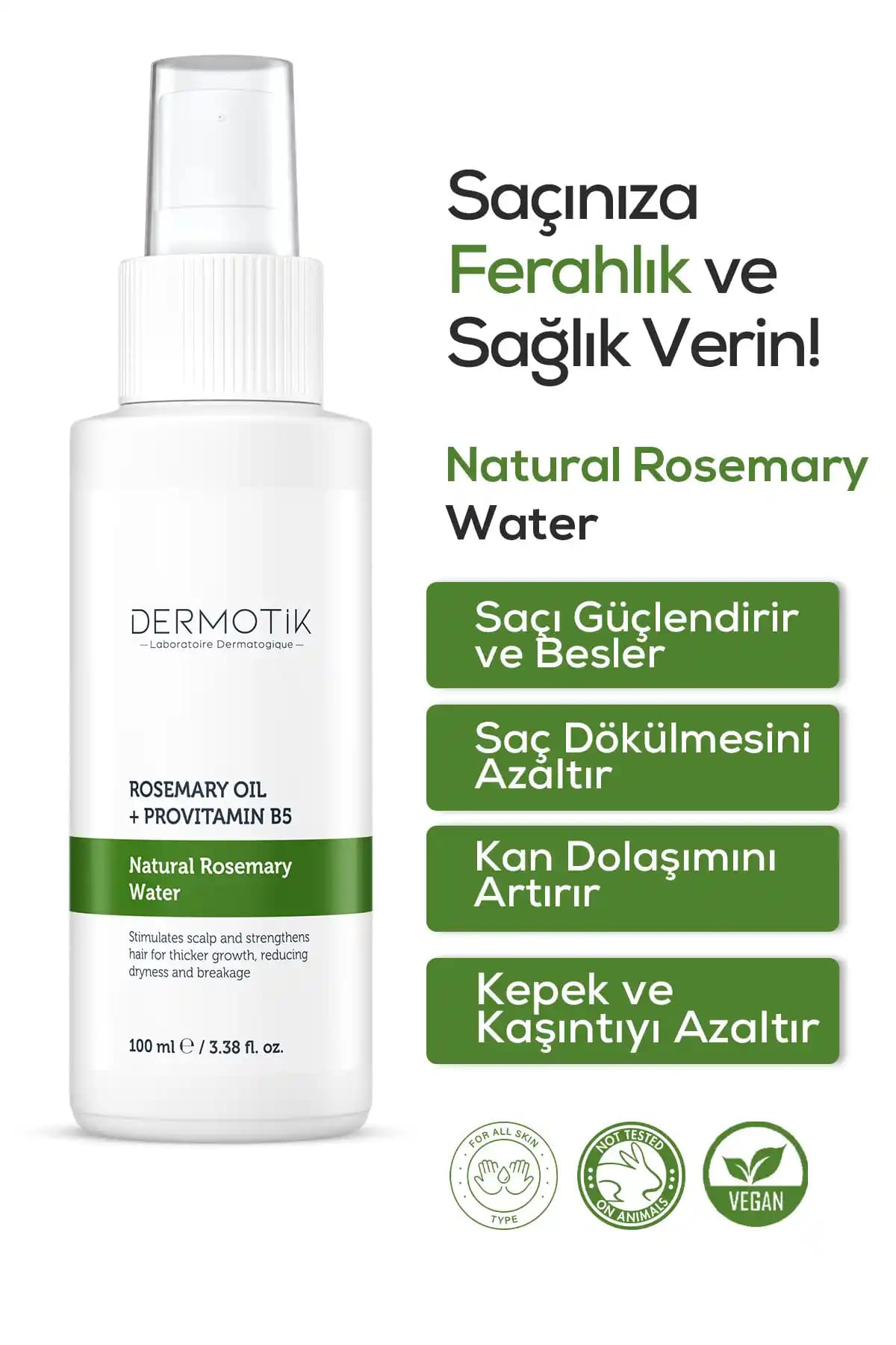 Dermotik Biberiye Suyu ile Saç Dökülmesine Karşı Etkili ve Güçlendirici Bakım Formülü